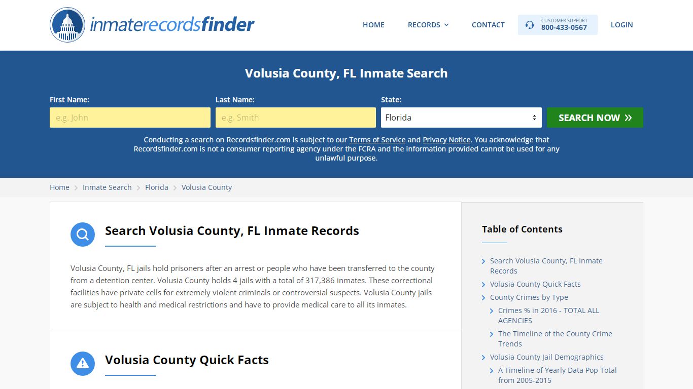 Volusia County, FL Inmate Lookup & Jail Records Online